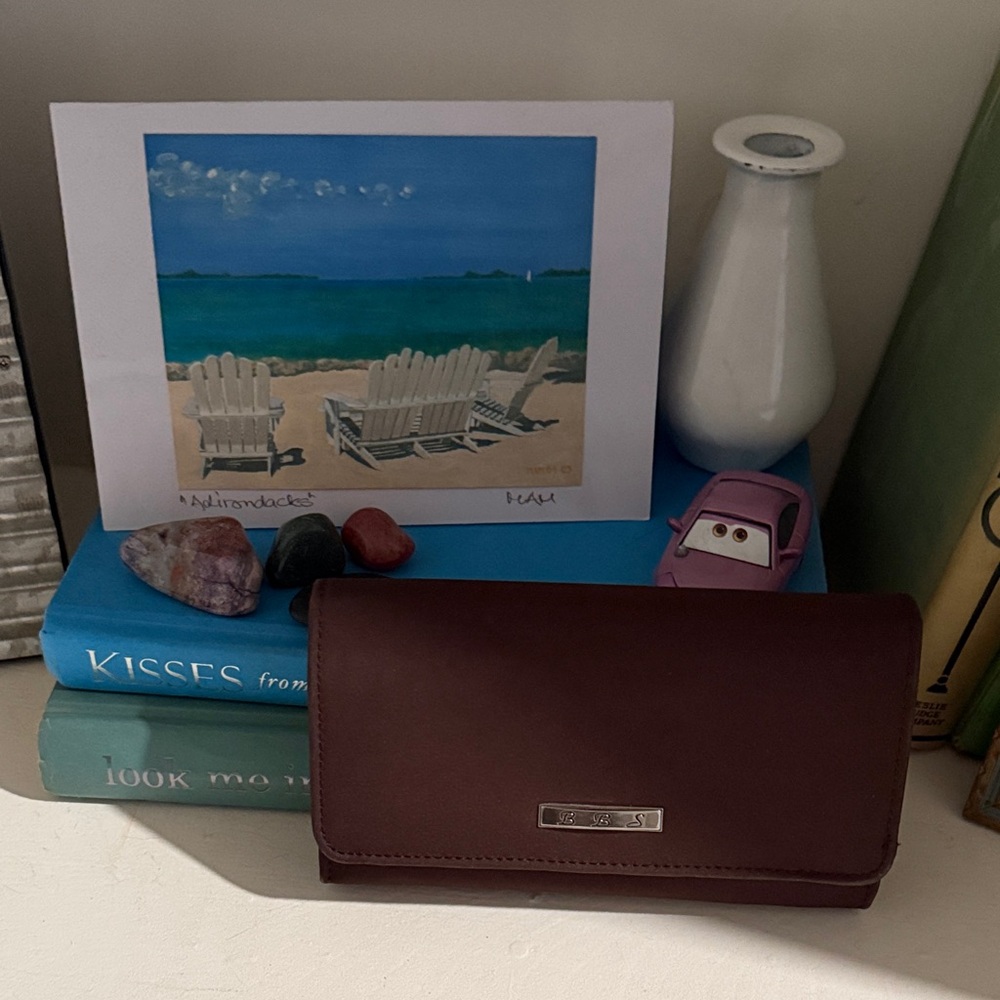 Chic Brown  Wallet with Metal Accent